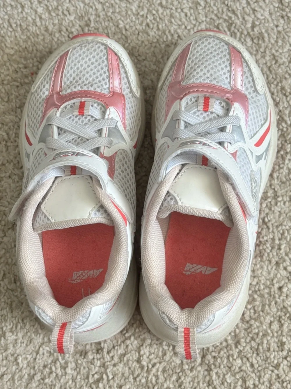 Avia White and Pink Kids Sneakers